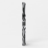 Zwarte en witte zebrastrips met naamplaat Case-Mate iPhone case (Achterkant/links)