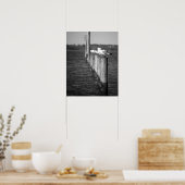 Zwarte en witte zeegarren op posten 16x20 poster (Keuken)