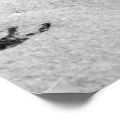 Zwarte en witte zeeschelpen in de zand 16x20 poster (Hoek)