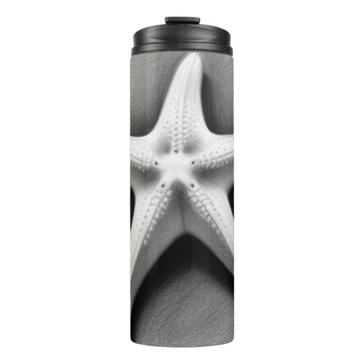 Zwarte en Witte Zeester Thermosbeker (Voorkant)