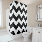 Zwarte en witte zigzag Chevron Shower Curtains Douchegordijn (In situ)