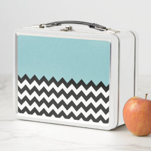 Zwarte en witte zigzag Patroon, Chevron, blauw