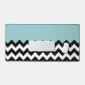 Zwarte en witte zigzag Patroon, Chevron, blauw Bureaumat (Keyboard & Muis)
