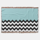 Zwarte en witte zigzag Patroon, Chevron, blauw Deken (Voorkant)