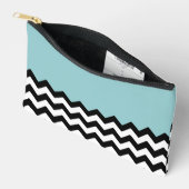Zwarte en witte zigzag Patroon, Chevron, blauw Etui (Open)