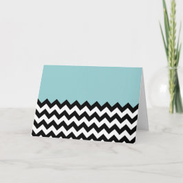 Zwarte en witte zigzag Patroon, Chevron, blauw Kaart