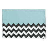 Zwarte en witte zigzag Patroon, Chevron, blauw Kussensloop (Voorkant)