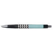 Zwarte en witte zigzag Patroon, Chevron, blauw Pen (Voorkant)