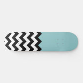 Zwarte en witte zigzag Patroon, Chevron, blauw Persoonlijk Skateboard (Horizontaal)
