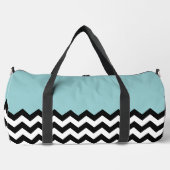 Zwarte en witte zigzag Patroon, Chevron, blauw Plunjezak (Voorkant)
