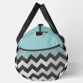 Zwarte en witte zigzag Patroon, Chevron, blauw Plunjezak (Rechts)