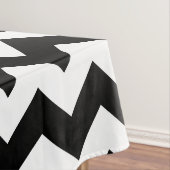 Zwarte en witte zigzag Patroon, Chevron, blauw Tafelkleed (Voorbeeld)