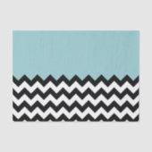 Zwarte en witte zigzag Patroon, Chevron, blauw Tissuepapier (Voorkant)