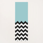Zwarte en witte zigzag Patroon, Chevron, blauw Yogamat (Achterkant)