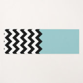 Zwarte en witte zigzag Patroon, Chevron, blauw Yogamat (Voorkant (horizontaal))