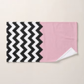 Zwarte en witte zigzag Patroon, Chevron, Roze Bad Handdoek (Handdoek)