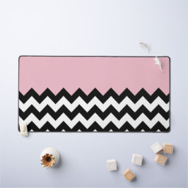 Zwarte en witte zigzag Patroon, Chevron, Roze Bureaumat