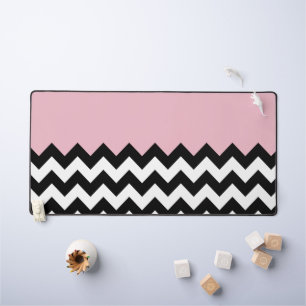 Zwarte en witte zigzag Patroon, Chevron, Roze Bureaumat