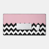 Zwarte en witte zigzag Patroon, Chevron, Roze Bureaumat (Keyboard & Muis)