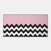 Zwarte en witte zigzag Patroon, Chevron, Roze Bureaumat (Voorkant)