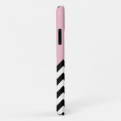 Zwarte en witte zigzag Patroon, Chevron, Roze Case-Mate iPhone Case (Achterkant/rechts)