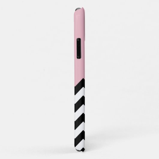 Zwarte en witte zigzag Patroon, Chevron, Roze Case-Mate iPhone Case (Achterkant/rechts)