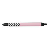 Zwarte en witte zigzag Patroon, Chevron, Roze Inkt Pen (Voorkant)