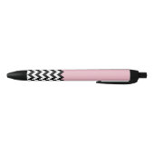 Zwarte en witte zigzag Patroon, Chevron, Roze Inkt Pen (Bodem)