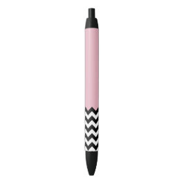 Zwarte en witte zigzag Patroon, Chevron, Roze Inkt Pen