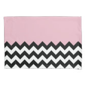 Zwarte en witte zigzag Patroon, Chevron, Roze Kussensloop (Voorkant)