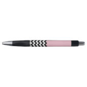 Zwarte en witte zigzag Patroon, Chevron, Roze Pen (Voorkant)
