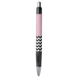 Zwarte en witte zigzag Patroon, Chevron, Roze Pen