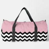 Zwarte en witte zigzag Patroon, Chevron, Roze Plunjezak (Voorkant)