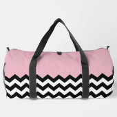 Zwarte en witte zigzag Patroon, Chevron, Roze Plunjezak (Achterkant)