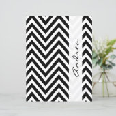 Zwarte en witte zigzag Patroon, Jouw naam (Staand voorkant)