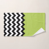 Zwarte en witte zigzag Pattern, Chevron, Green Bad Handdoek (Handdoek)