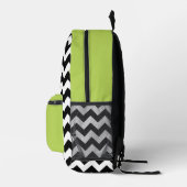 Zwarte en witte zigzag Pattern, Chevron, Green Bedrukte Rugzak (Rechts)