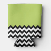 Zwarte en witte zigzag Pattern, Chevron, Green Blikjeskoeler (Voorkant)