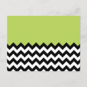 Zwarte en witte zigzag Pattern, Chevron, Green Briefkaart (Voorkant)