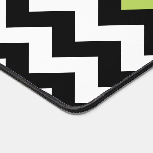 Zwarte en witte zigzag Pattern, Chevron, Green Bureaumat (Hoek)