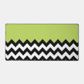 Zwarte en witte zigzag Pattern, Chevron, Green Bureaumat (Voorkant)
