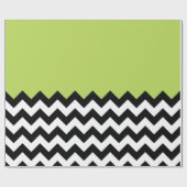 Zwarte en witte zigzag Pattern, Chevron, Green Cadeaupapier (Vlak)