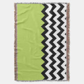 Zwarte en witte zigzag Pattern, Chevron, Green Deken (Voorkant Verticaal)