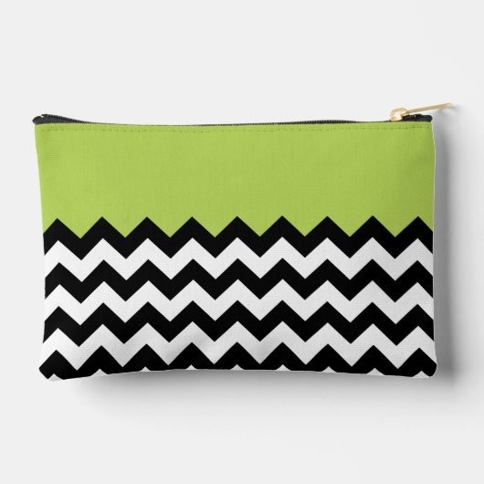 Zwarte en witte zigzag Pattern, Chevron, Green Etui (Achterkant)