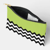 Zwarte en witte zigzag Pattern, Chevron, Green Etui (Open)