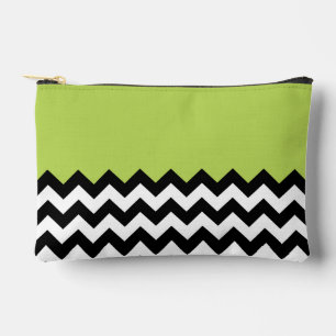 Zwarte en witte zigzag Pattern, Chevron, Green Etui