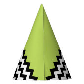 Zwarte en witte zigzag Pattern, Chevron, Green Feesthoedjes (Achterkant)