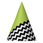 Zwarte en witte zigzag Pattern, Chevron, Green Feesthoedjes (Links)