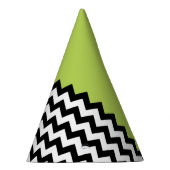 Zwarte en witte zigzag Pattern, Chevron, Green Feesthoedjes (Rechts)