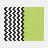 Zwarte en witte zigzag Pattern, Chevron, Green Fleece Deken (Voorkant (Horizontaal))